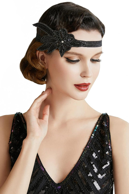 1920s Flapper Headband Crystal Great Gatsby Headpiece Vintage 20s Flapper Gatsby Accessories (Style-4)