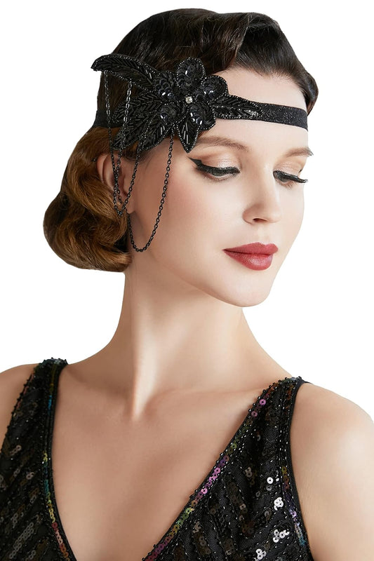 1920s Flapper Headband Crystal Great Gatsby Headpiece Vintage 20s Flapper Gatsby Accessories