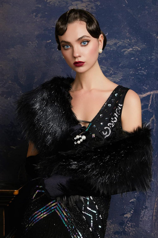 Women's Faux Fur Shawl Party Faux Fur Collar Fur Wraps for Winter Bridal Wedding Cover Up