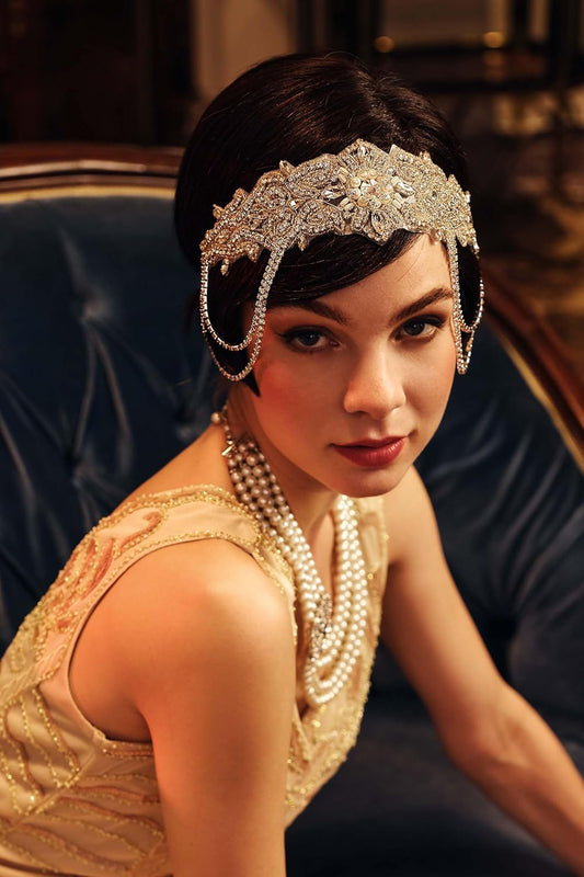 1920s Flapper Headpiece Roaring 20s Headband Great Gatsby Headband for Women Vintage Hair Accessory