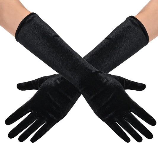 Opera Party Velvet Gloves - Short Tea Party Gloves 1920s Flapper Costume Accessories for Women