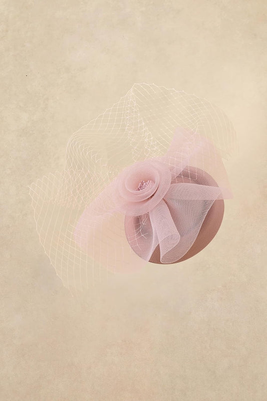 Fascinators Hats for Women - Tea Party Hat Kentucky Fascinator Derby Flower Mesh Veil Pillbox Hat for Bridal Wedding