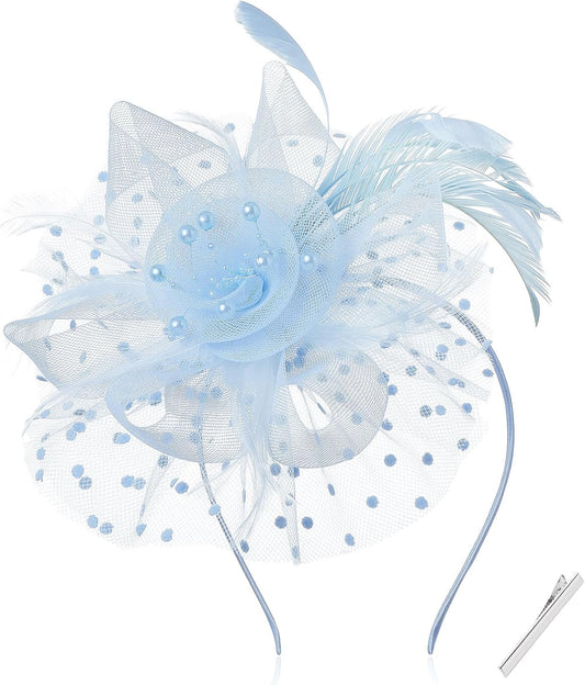 Fascinator Hats for Women Tea Party Hat Kentucky Fascinators Headband Derby Hats Wedding Flower Feathers Hair Clip