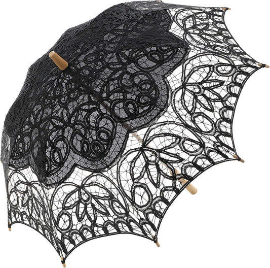 Lace Umbrella Parasol Vintage Wedding Bridal Umbrella for Decoration Photo Lady Costume Tea Party