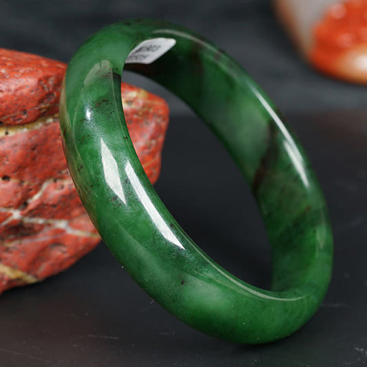 Jade  Natural Hetian Cyan Jade Happiness Success Bracelet Bangle