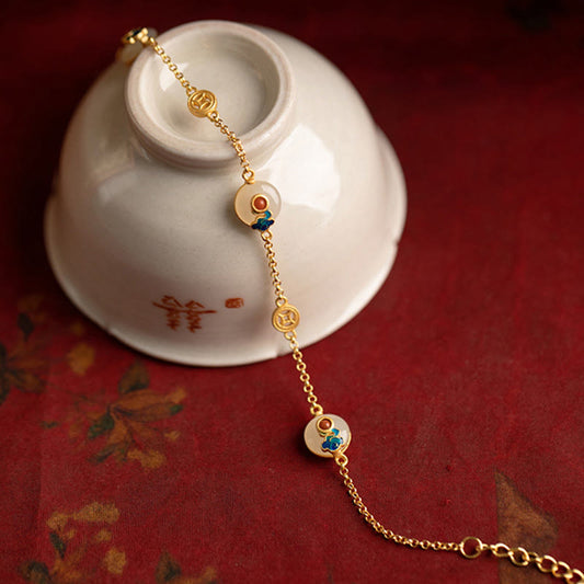 Jade  Auspicious Clouds Jade Pattern Luck Bracelet