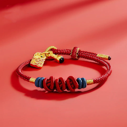 Ancient Tibetan Buddhist Red String Tradition  925 Sterling Silver Koi Fish Charm Wealth Success Braided Bracelet