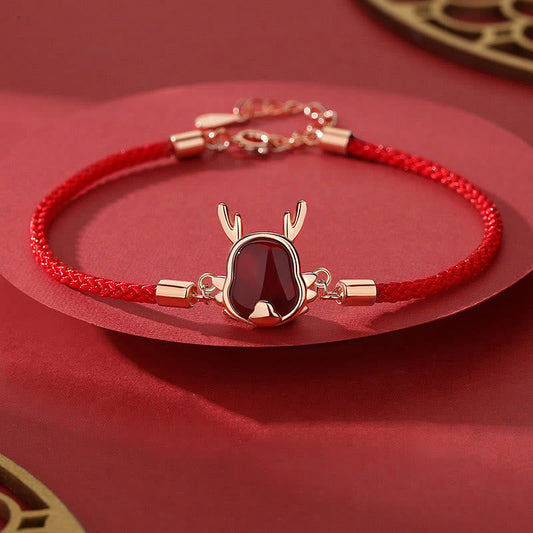 ❗❗❗A Flash Sale- Ancient Tibetan Buddhist Red String Tradition  925 Sterling Silver Year of the Dragon Natural Red Agate Dragon Attract Fortune Fu Character Strength Bracelet Necklace Pendant Earrings