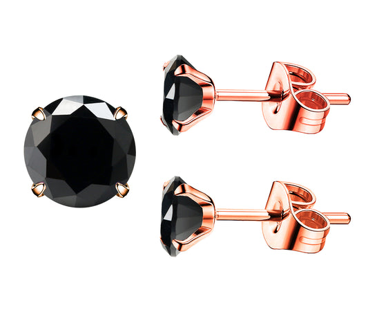 Titanium Steel Earrings Sample! from Amazon USA UK,Titanium Steel Stud Earrings with 7A Black Obsidian Gemstone