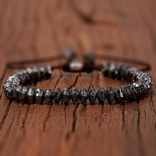046 Electroplated Lava Energy Bracelet Faceted Lava Stone for Inner Strength and Balance