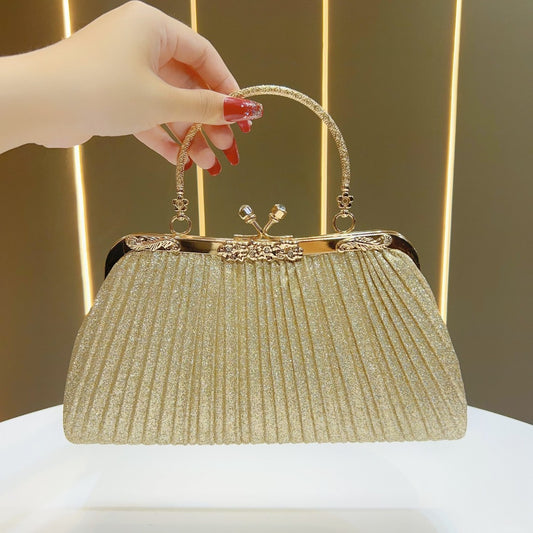 Elegant Glittering Gold Evening Clutch – Must-Have Accessory for Formal Attire