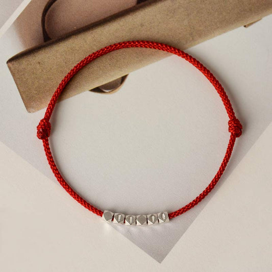 Ancient Tibetan Buddhist Red String Tradition  925 Sterling Silver Red String Braid Bracelet Anklet