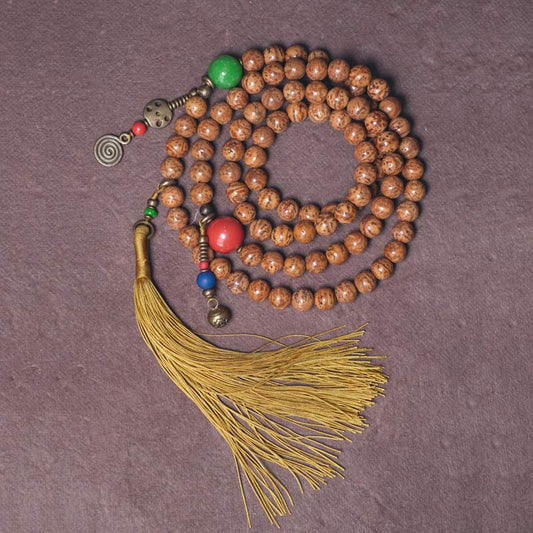 Spirituality Buddha Karma 108 Mala Beads Bodhi Seed Wisdom Peace Tassel Bracelet