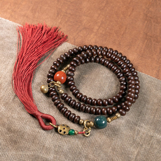 Spirituality Buddha Karma 108 Mala Beads Natural Tibet Purple Bodhi Seed Auspiciousness Bracelet