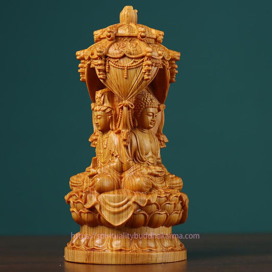 Spirituality Handmade Thuja Sutchuenensis Wood Buddha Ward Off Evil Spirits Decoration