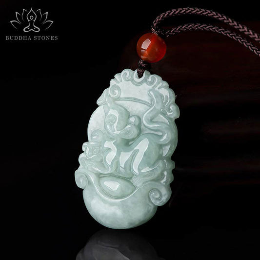 Jade  Natural Jade 12 Chinese Zodiac Sucess Pendant Necklace
