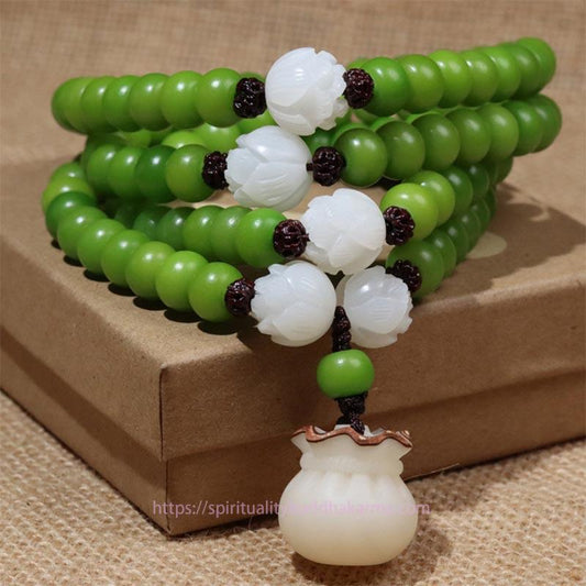Spirituality Buddha Karma Natural Bodhi Seed 108 Beads Mala Wisdom Bracelet