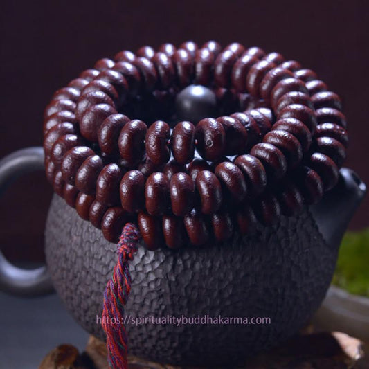 Spirituality Buddha Karma Natural Tibet 108 Mala Beads Purple Bodhi Seed Wealth Bracelet