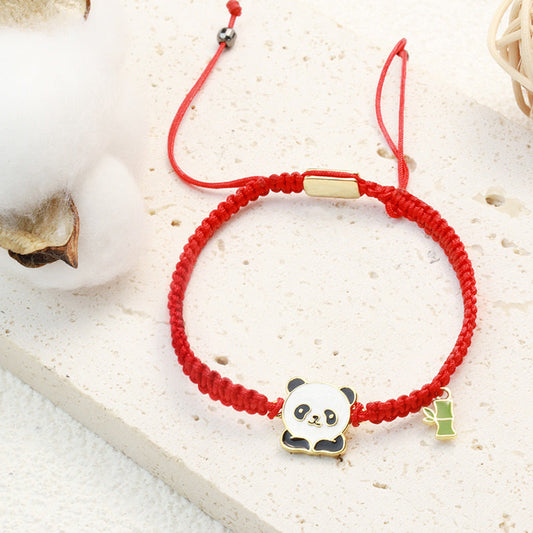 Ancient Tibetan Buddhist Red String Tradition  Tibetan Handmade Panda Bamboo Lucky Red String Bracelet