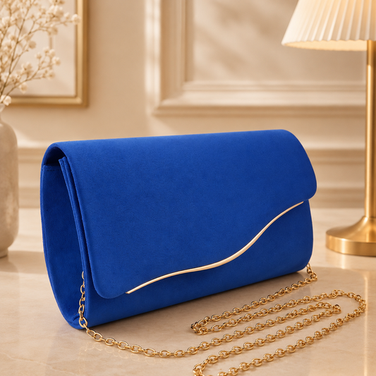 Elegant Satin Evening Clutch Bag for Women, Apricot Wedding Purse, Formal Party Handbag With Gold Chain, Bridal Prom Dinner Bag