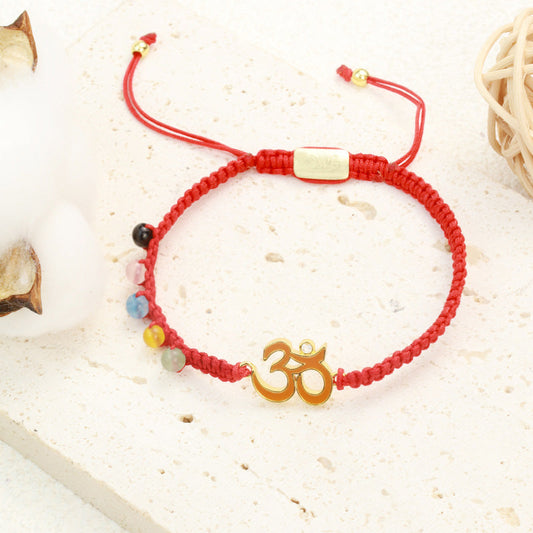 Ancient Tibetan Buddhist Red String Tradition  Tibetan Handmade OM Mindfulness Red String Bracelet