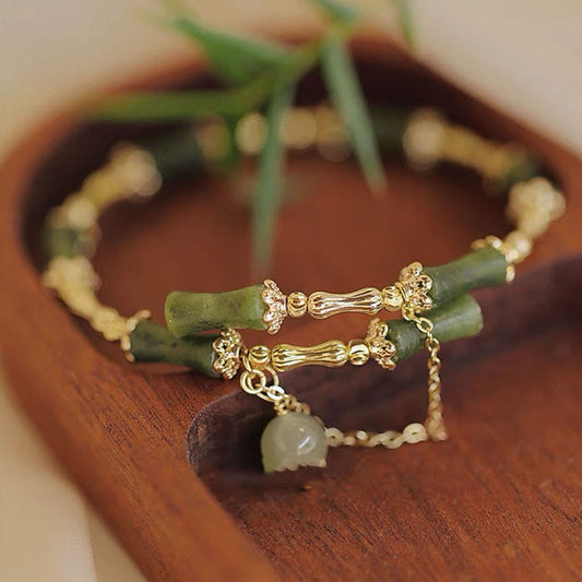 Jade  Bamboo Jade Pattern Luck Bracelet Bangle