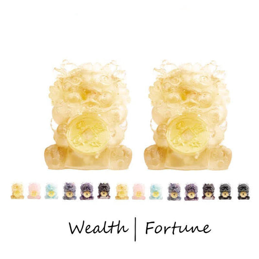 Spirituality Buddha Karma Handmade Cute PiXiu Gold Coin Crystal Fengshui Energy Wealth Fortune Home Decoration
