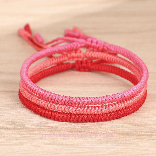 Ancient Tibetan Buddhist Red String Tradition  Tibetan 3Pcs King Kong Knot Protection Braided Bracelet
