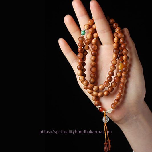 Spirituality Buddha Karma Tibetan Rosewood Mala Healing Necklace Bracelet