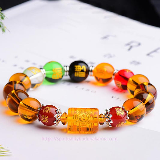 Golden Energy Citrine Natural Wealth Solar Plexus Chakra (Third Chakra) Fortune Happiness Bracelet