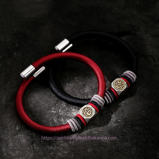 Ancient Tibetan Buddhist Red String Tradition  925 Sterling Silver Perfect Knot King Kong Knot Faith Strength Bracelet