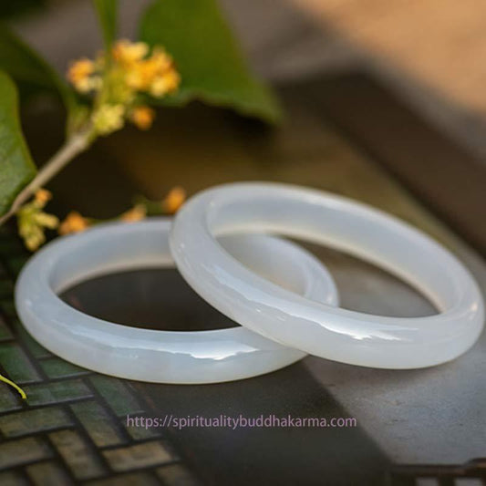 Jade  Natural Chalcedony Harmony Positive Bracelet Bangle