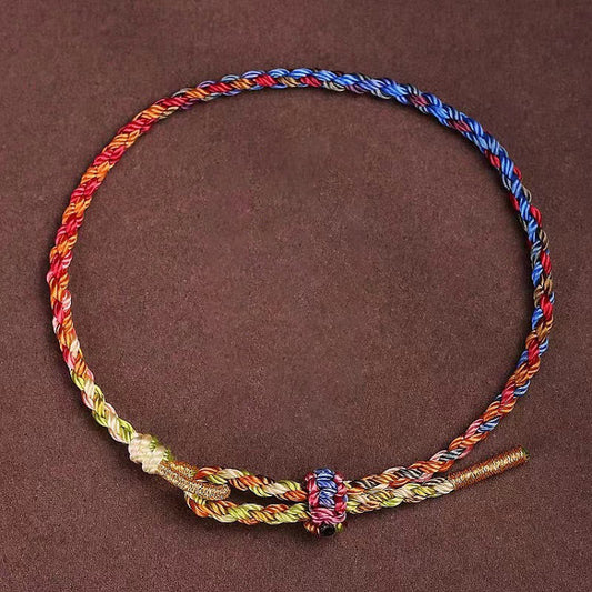 Ancient Tibetan Buddhist Red String Tradition  Handcrafted Luck Colorful Rope Child Adult Bracelet
