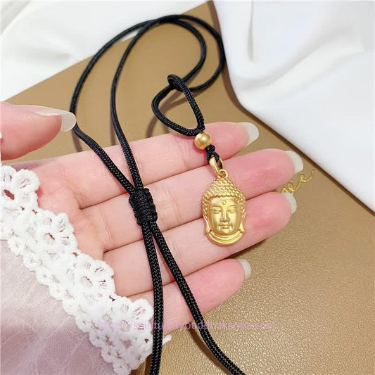 Spirituality Gold Buddha Copper Wealth Necklace Pendant