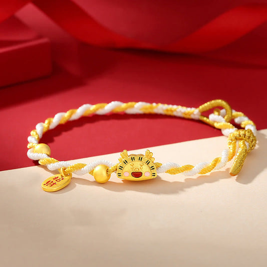 ❗❗❗A Flash Sale- Ancient Tibetan Buddhist Red String Tradition  925 Sterling Silver Year Of The Dragon Dumpling Design Attract Fortune Luck Braided Bracelet