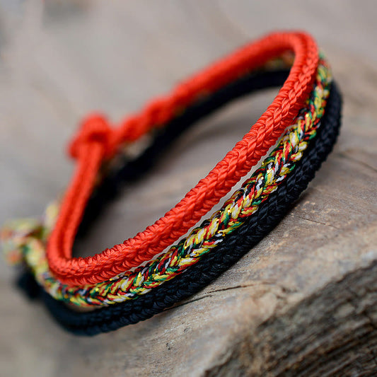 Ancient Tibetan Buddhist Red String Tradition  Tibetan Handmade Eight Thread Peace Knot Protection Braided String Bracelet