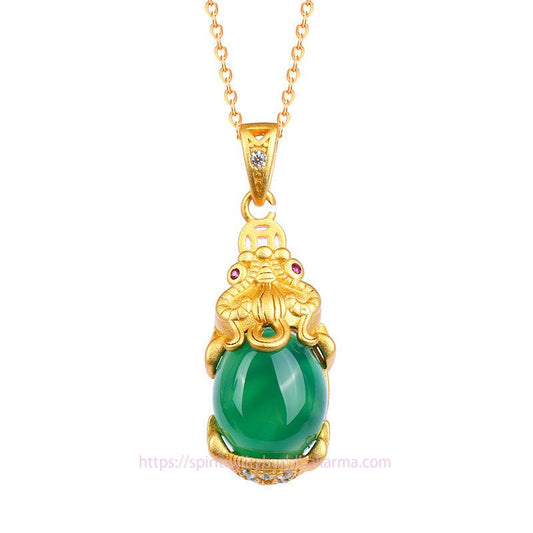 Jade  Natural Jade PiXiu Balance Necklace