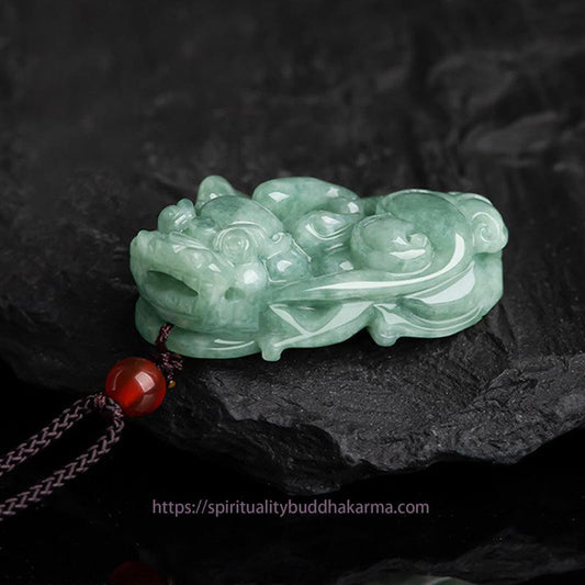 Jade  Jade PiXiu Wealth Luck String Necklace Pendant