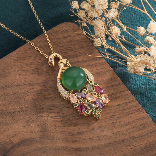 Jade  Cyan Jade Success Necklace Chain Pendant