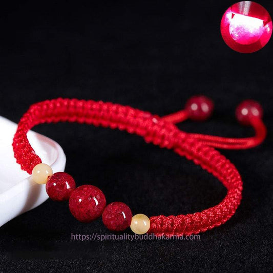 Ancient Tibetan Buddhist Red String Tradition  Cinnabar Blessing Red String Bracelet For Kids