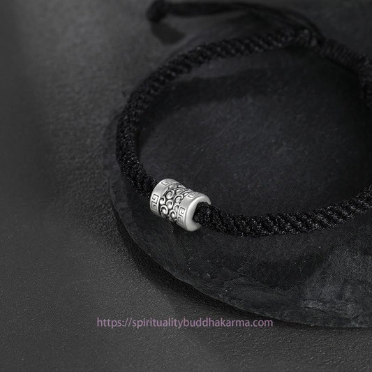 Ancient Tibetan Buddhist Red String Tradition  999 Sterling Silver Red String Lucky Cloud Strength Bracelet