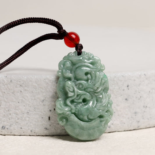 Jade  Natural Jade 12 Chinese Zodiac Prosperity Necklace Pendant
