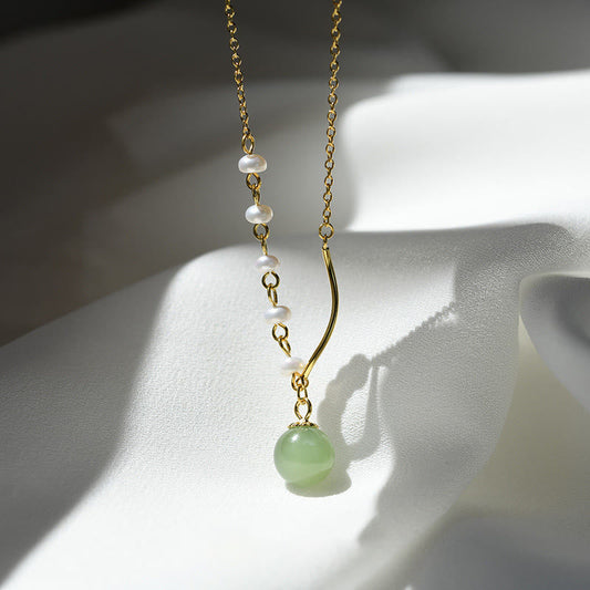 Jade Natural Hetian Jade Pearl Luck Bead Necklace Pendant