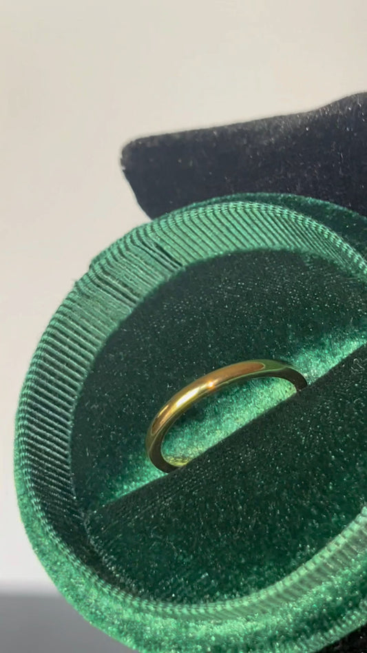 Yellow Gold Wedding Engagement Ring Band Shaped Wedding Gold Tungsten 2MM